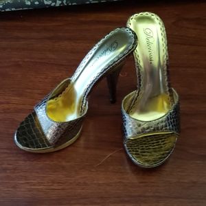 Bronze gold heels